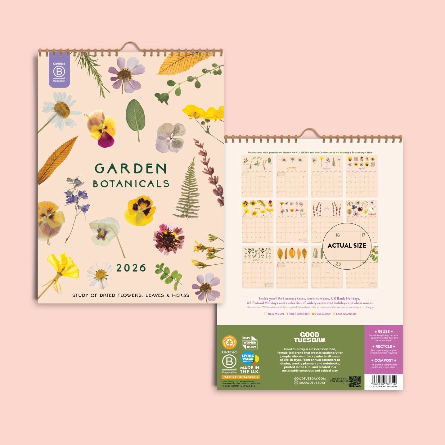 2026 Calendar - Garden Botanicals A4