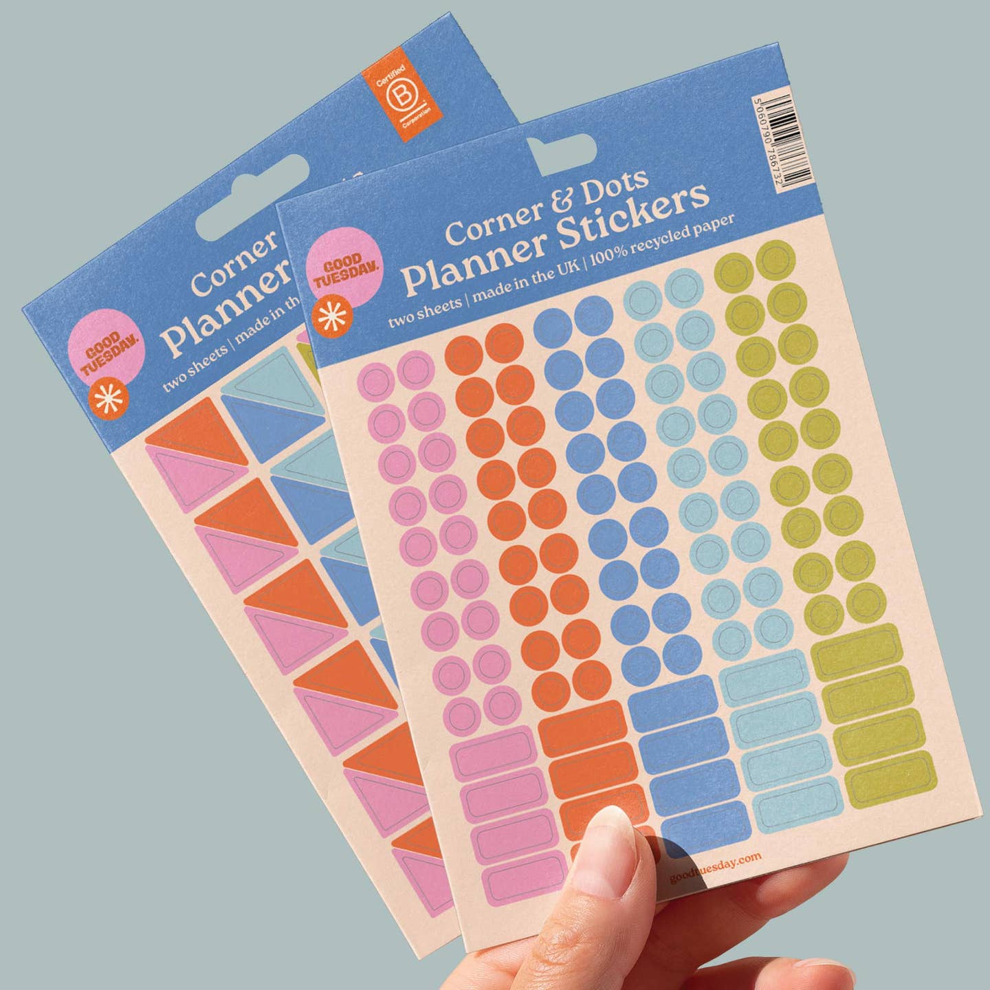 Two sheets of planner stickers from The Pencil Me In stationery shop.