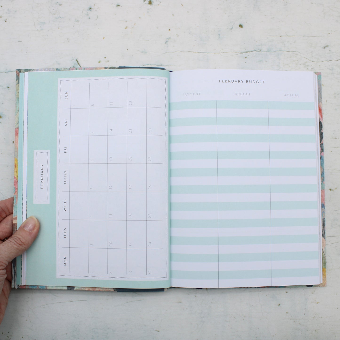 2026 Scalloped Marble Diary - A5