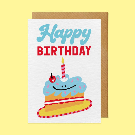 Happy Birthday - Smiling Cake Slice card