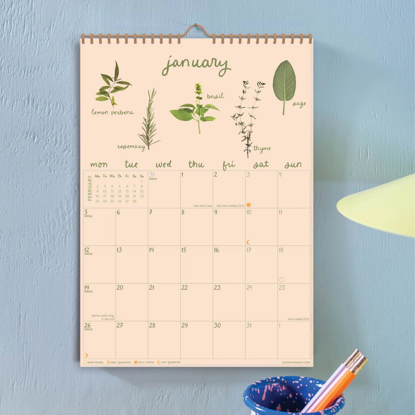 2026 Calendar - Garden Botanicals A4