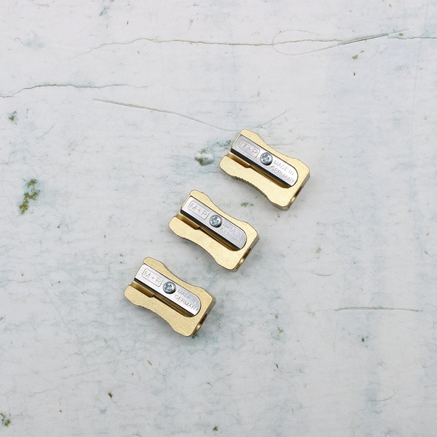 M&R Solid Brass Logos Pencil Sharpener