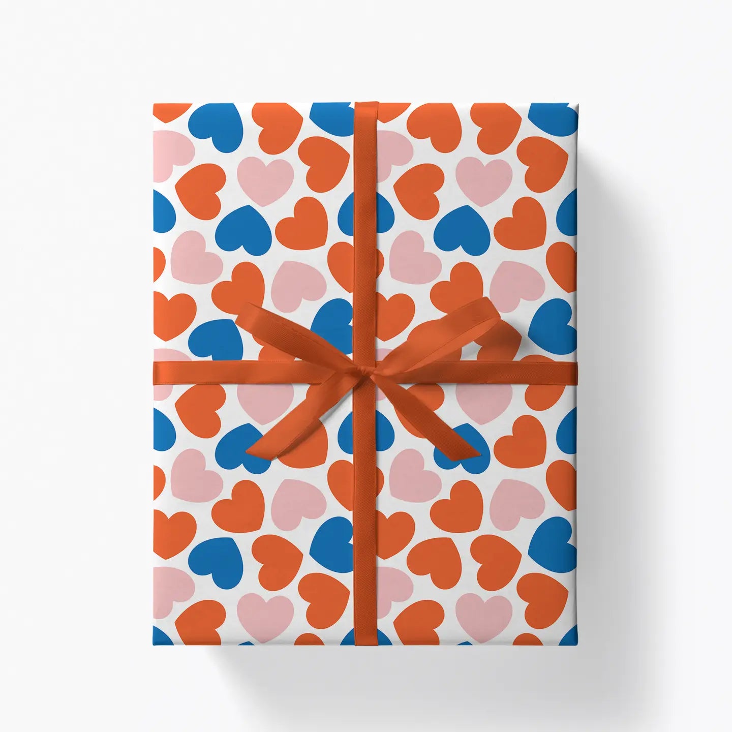 Blue and red Hearts Wrapping Paper sheet