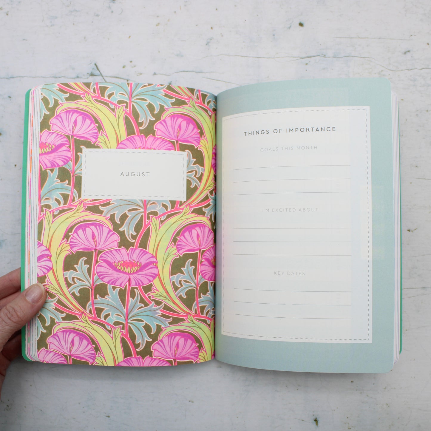 2026 Neon Floral Peacock Paperback Diary - A5