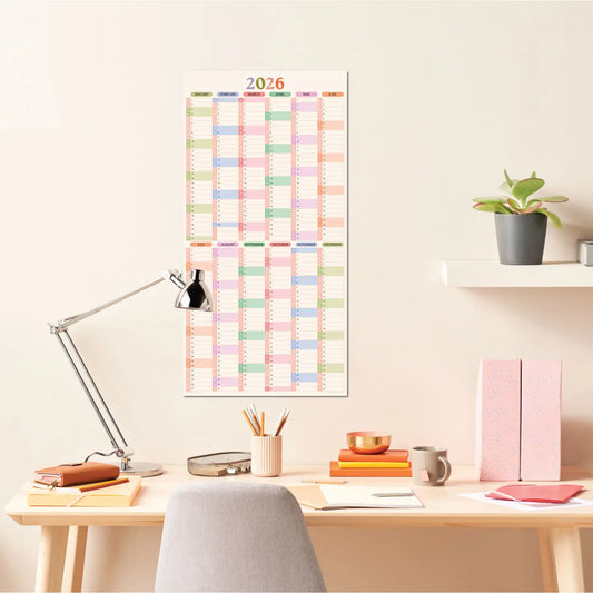 2026 Year Wall Planner - Pastel Portrait