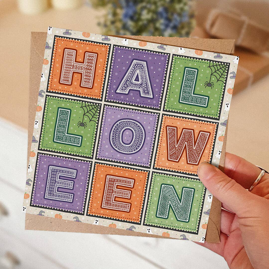 Colourful Typographic Halloween Card