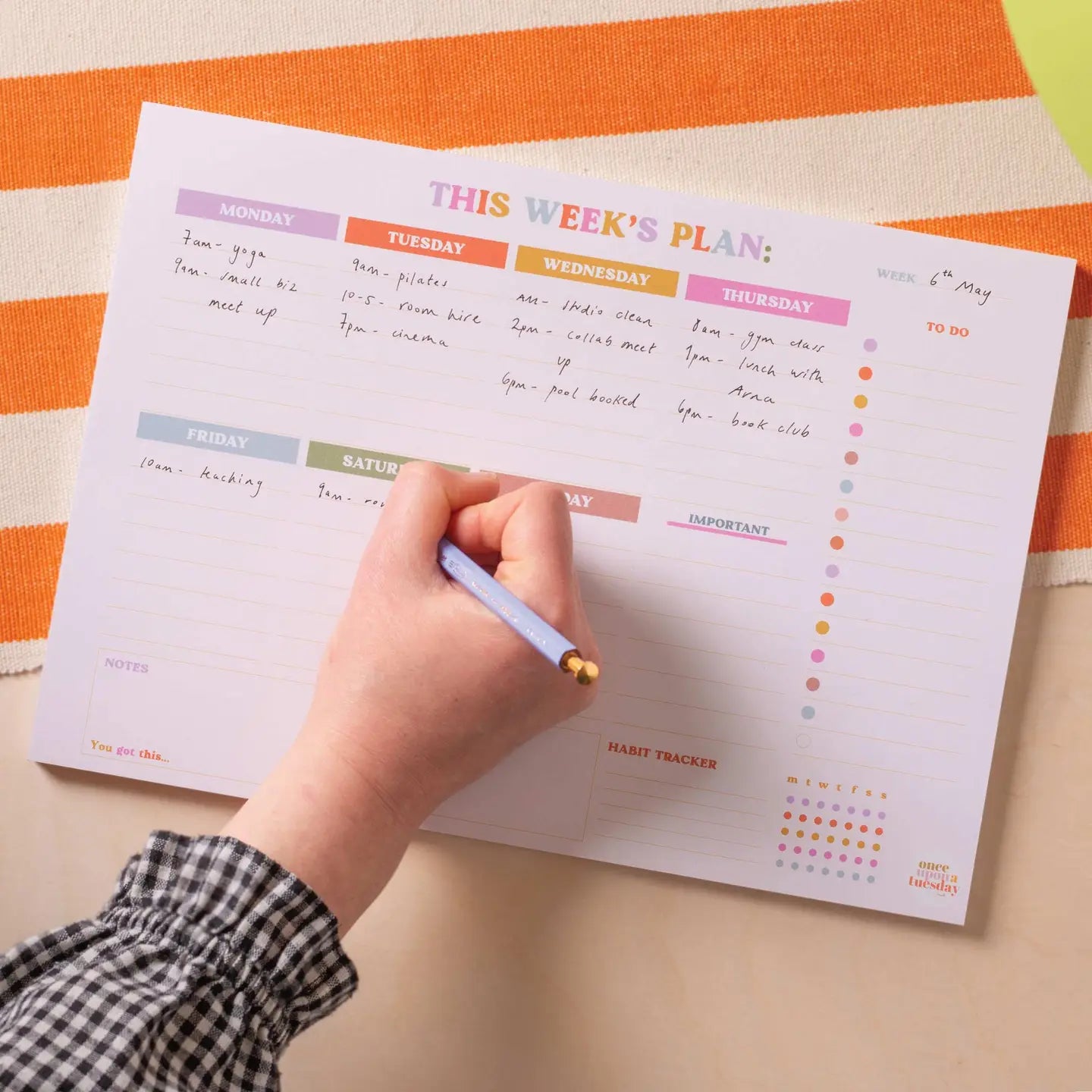 A4 Weekly Planner Pad with Habit Tracker