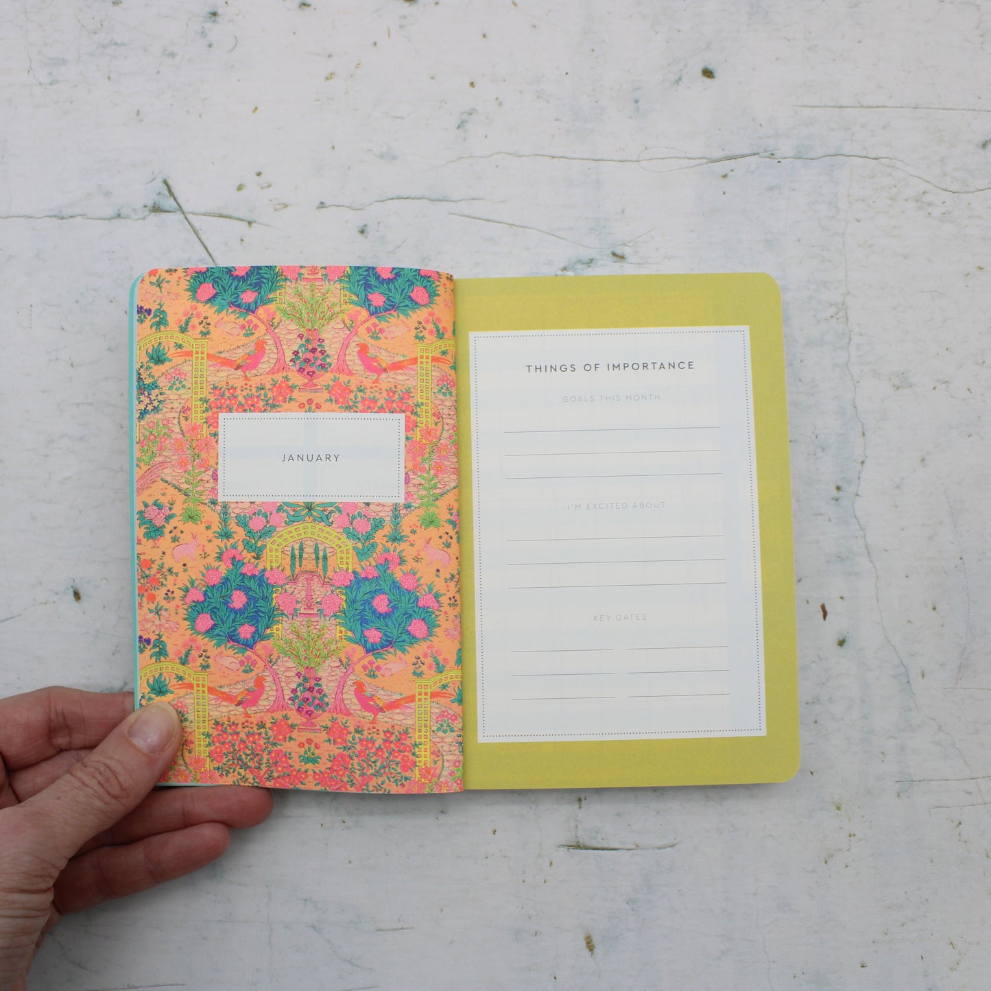 2026 Neon Floral Ornate Garden Paperback Diary -A6