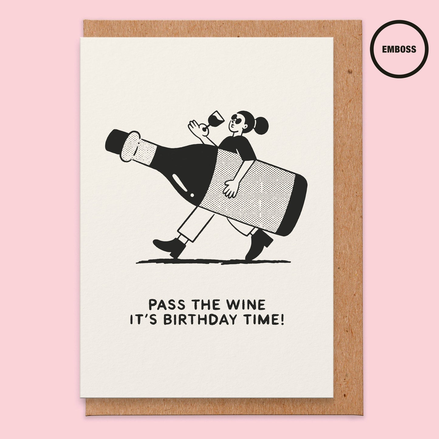 Pass The Wine Birthday Card By Steve Gavan