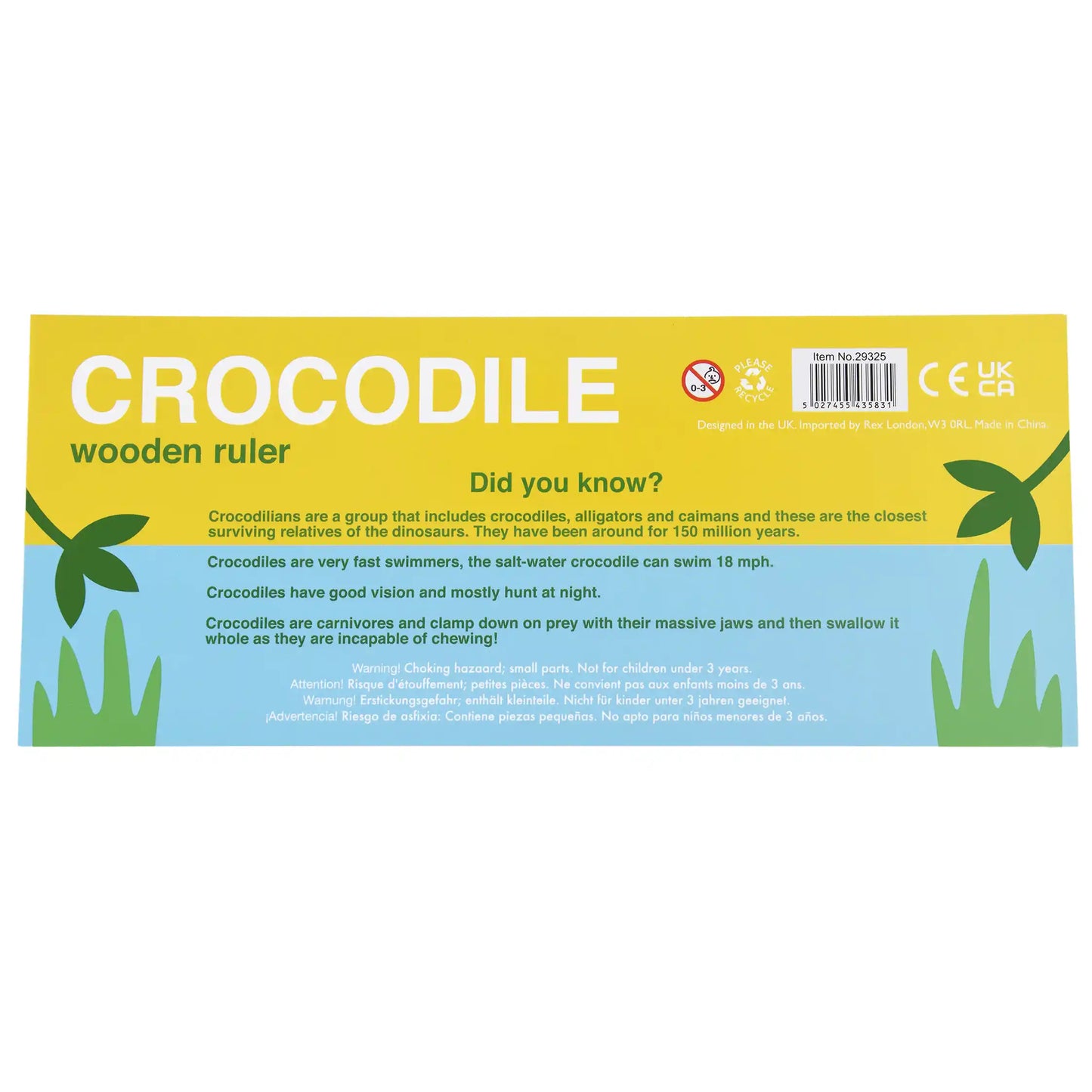 Wooden Ruler - Crocodile
