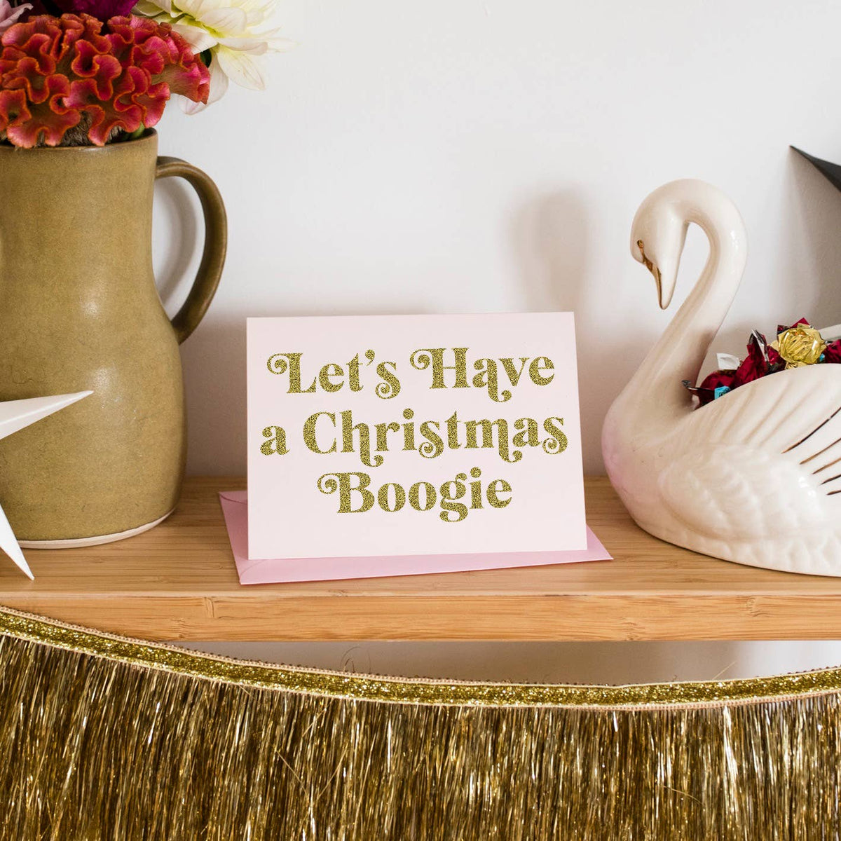 Christmas Boogie glitter card