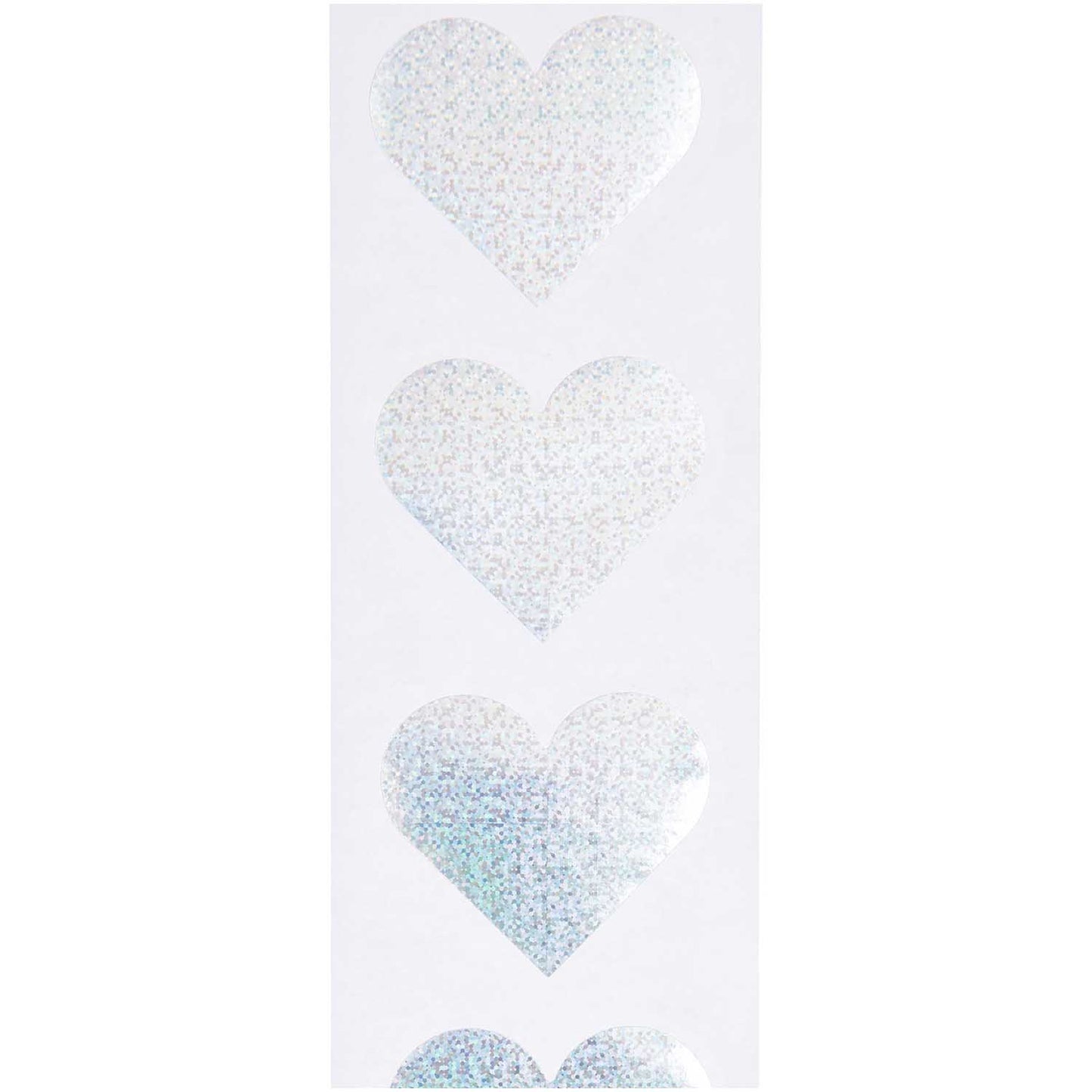 Holographic Silver Heart Stickers