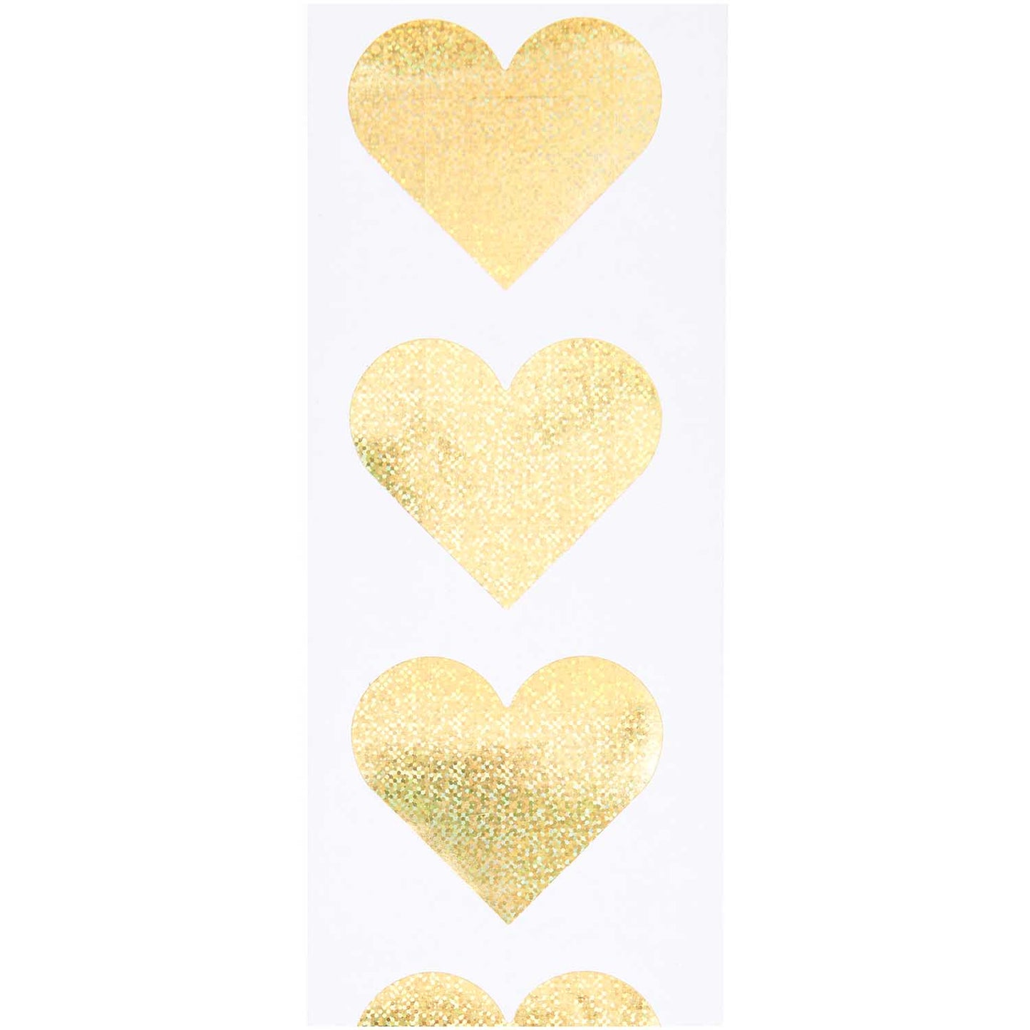 Holographic Gold Heart Stickers
