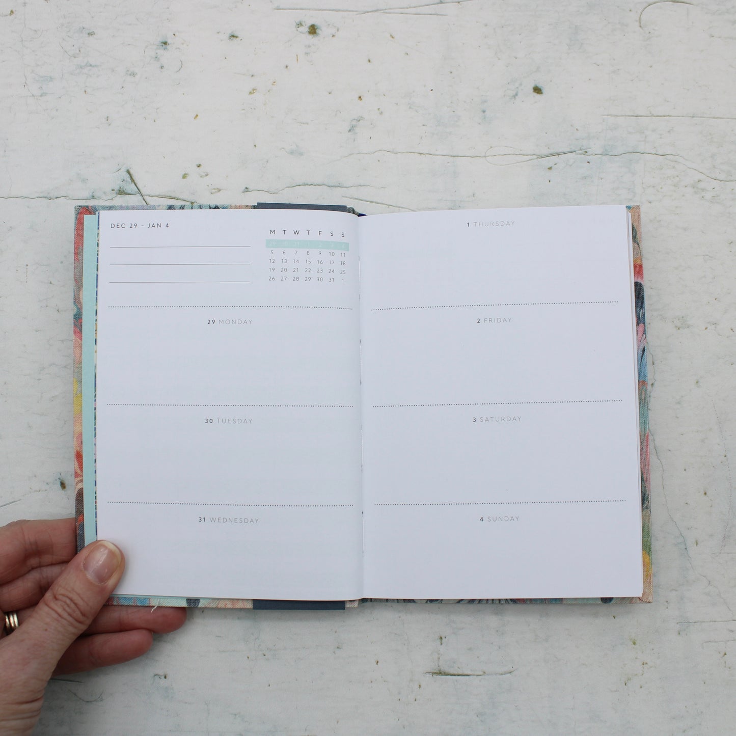 2026 Scalloped Marble Diary -A6