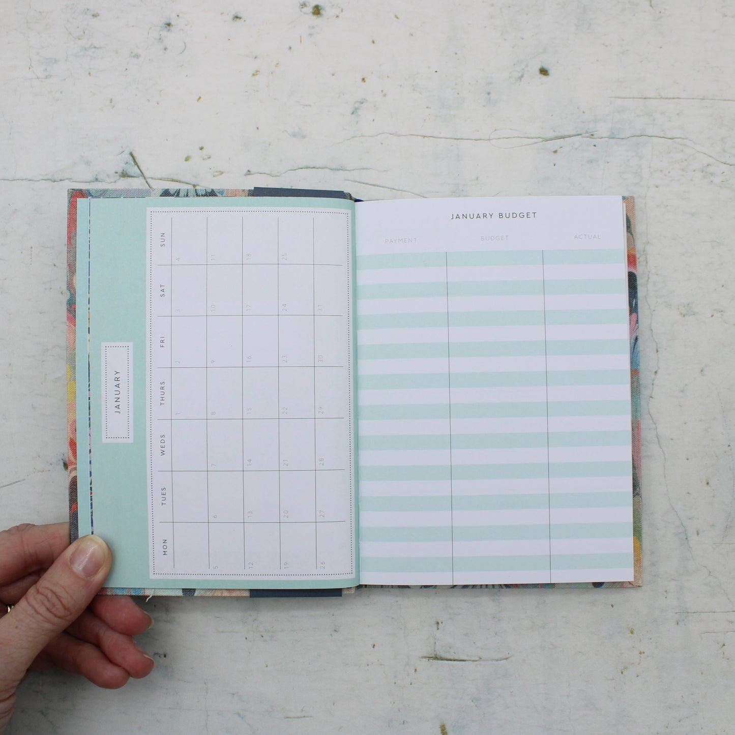 2026 Scalloped Marble Diary -A6
