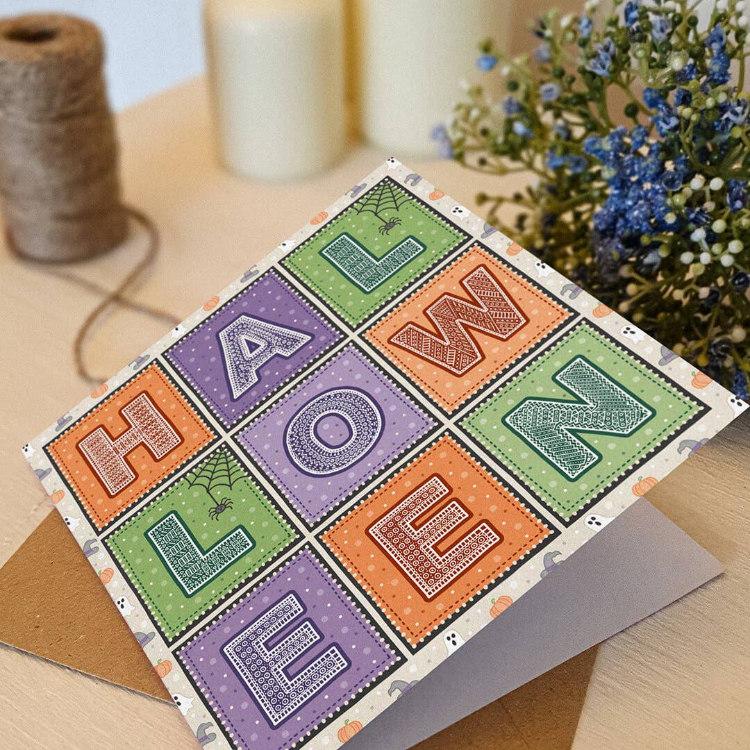 Colourful Typographic Halloween Card