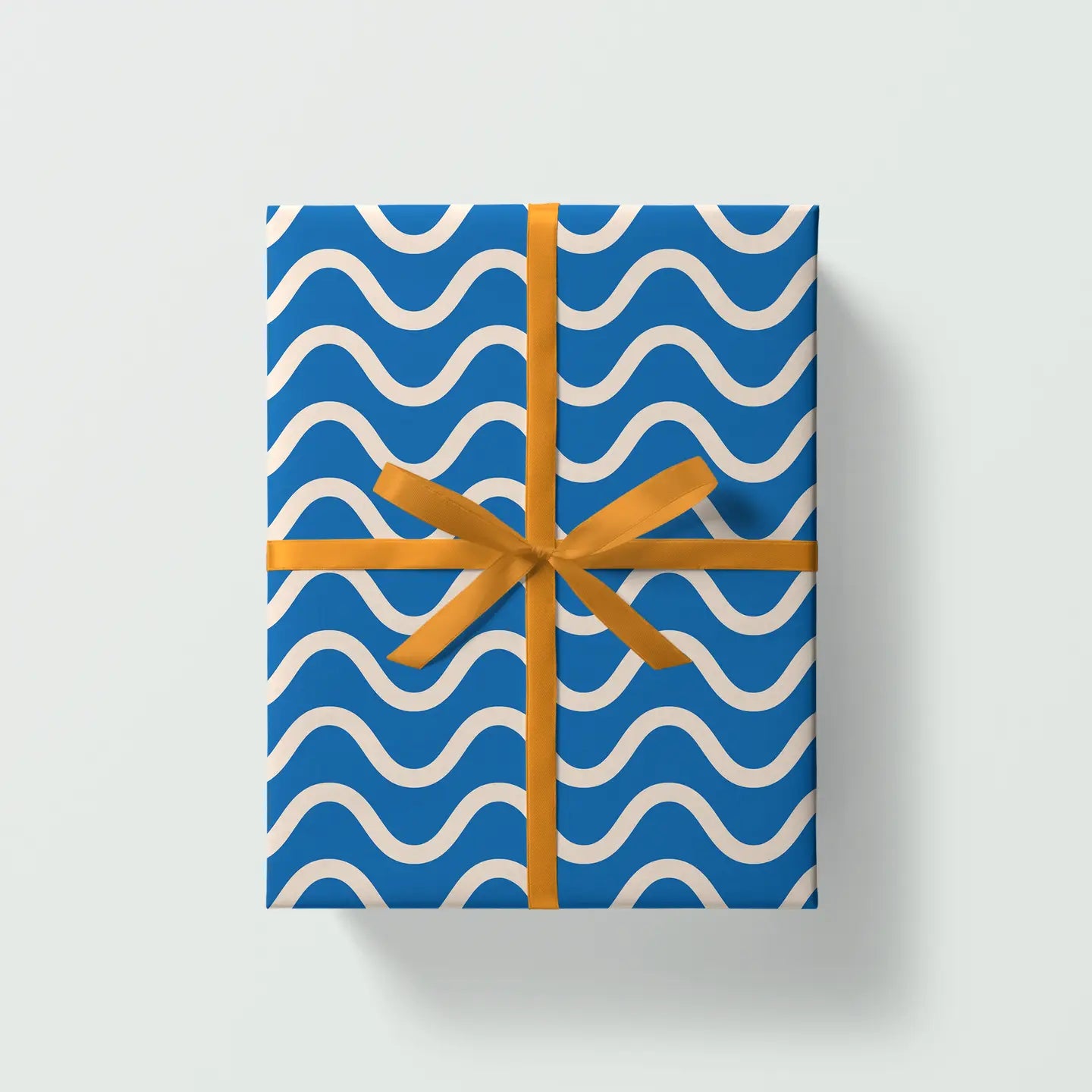 Blue and White wave Wrapping Paper sheet