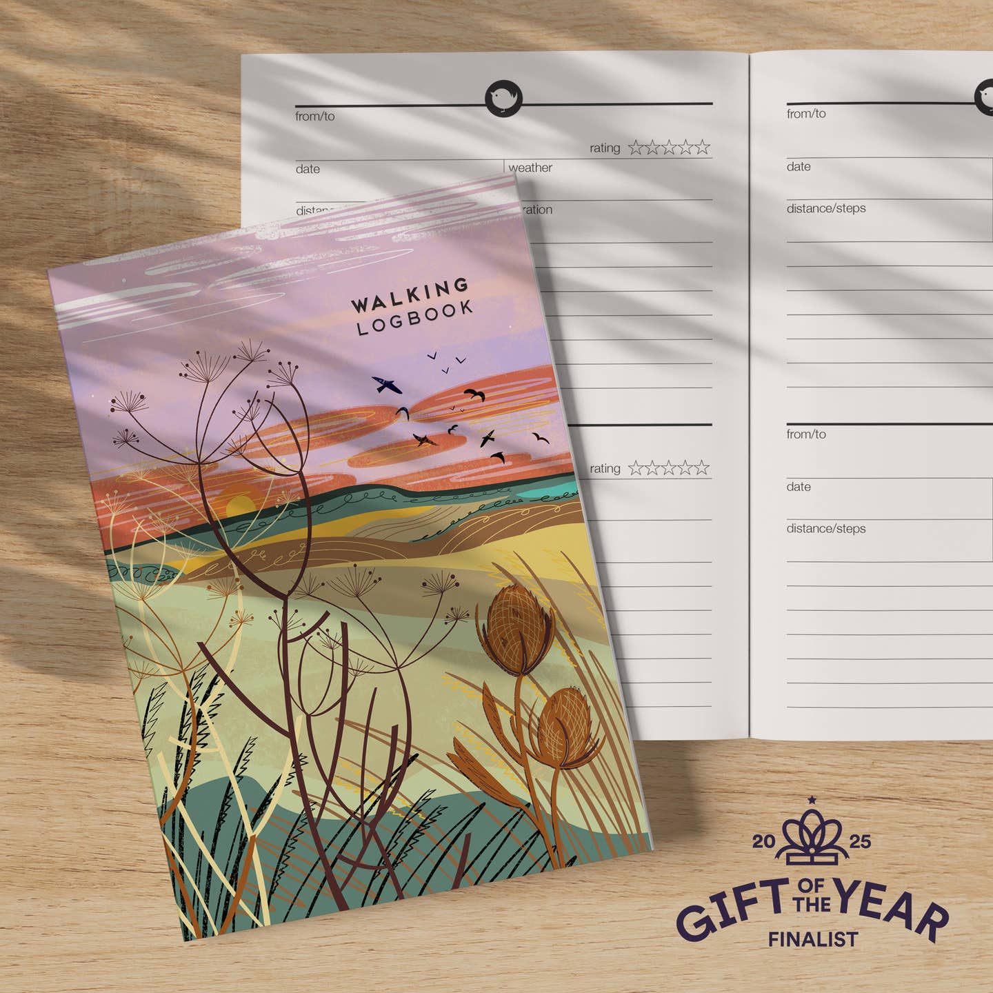 A walking logbook with nature-themed cover from the Pencil Me In stationery shop.