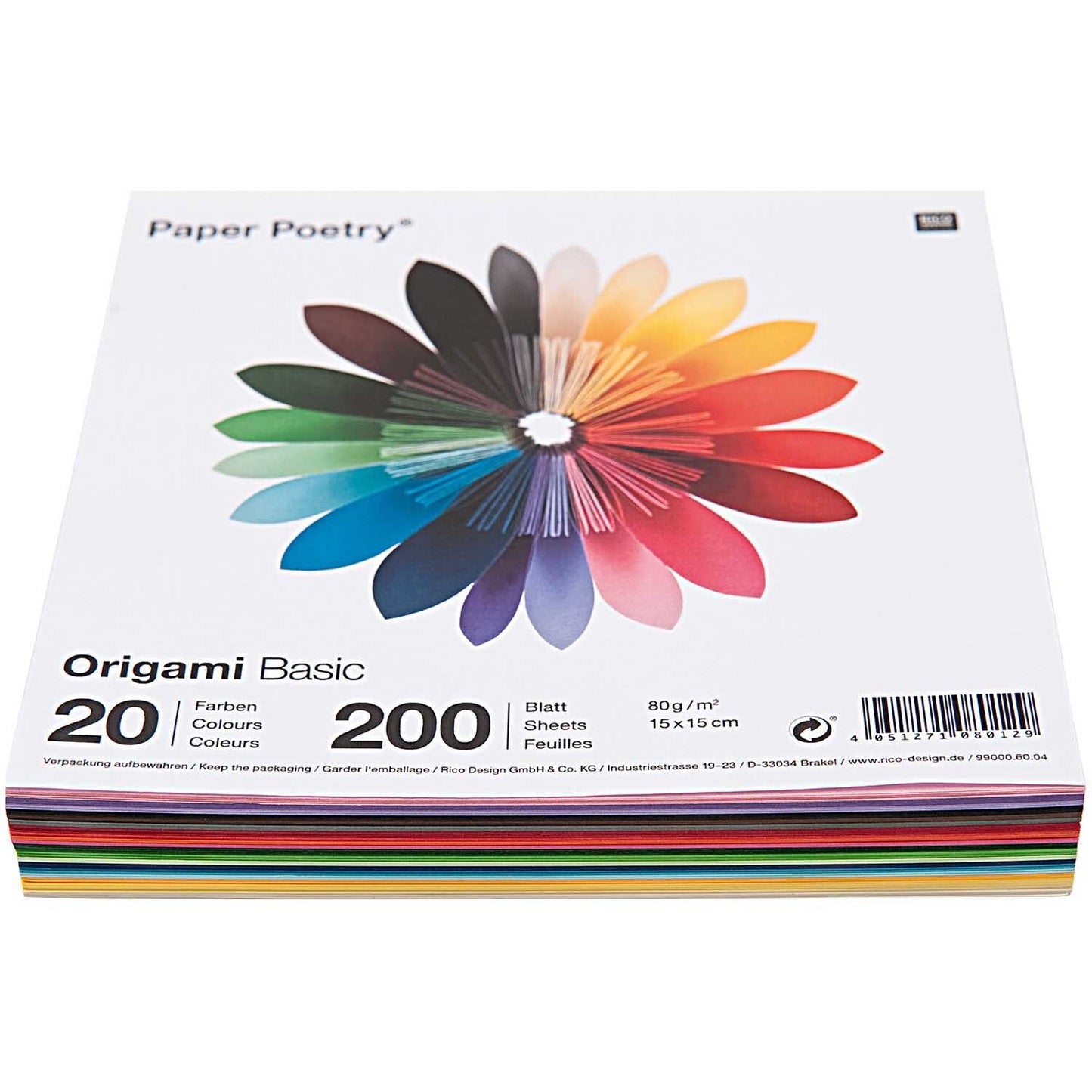 Origami Paper - 20 colours