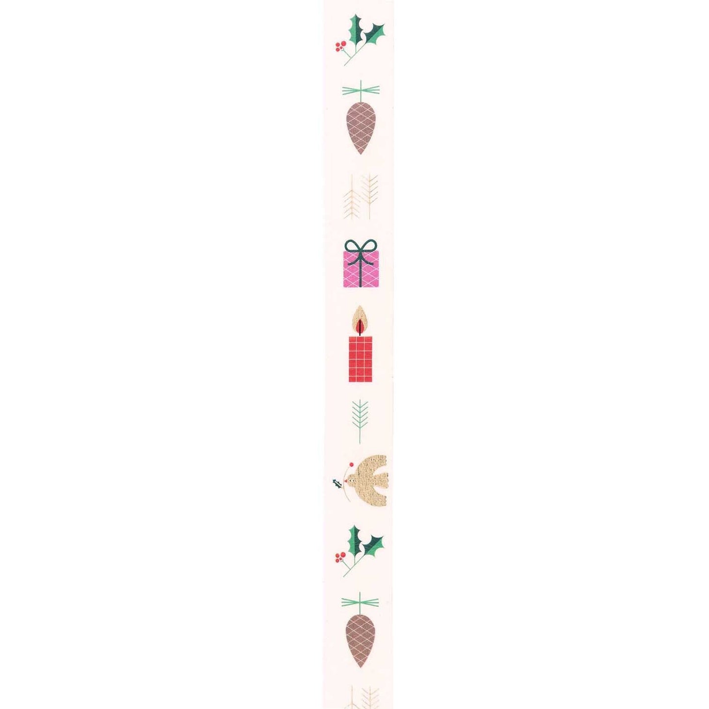 A roll of washi tape with a Christmas motif pattern from the Pencil Me In stationery shop.