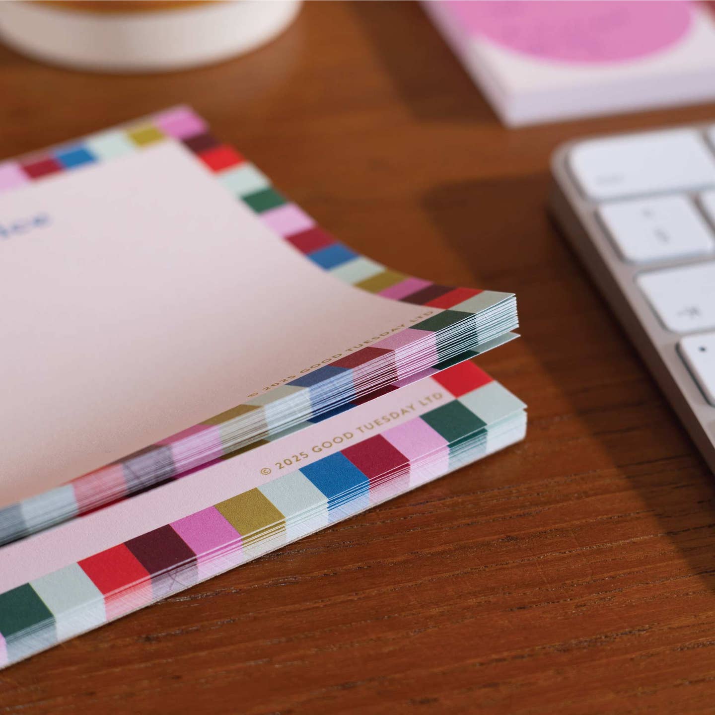 A colourful A6 Notepad from the Pencil Me In stationery shop.