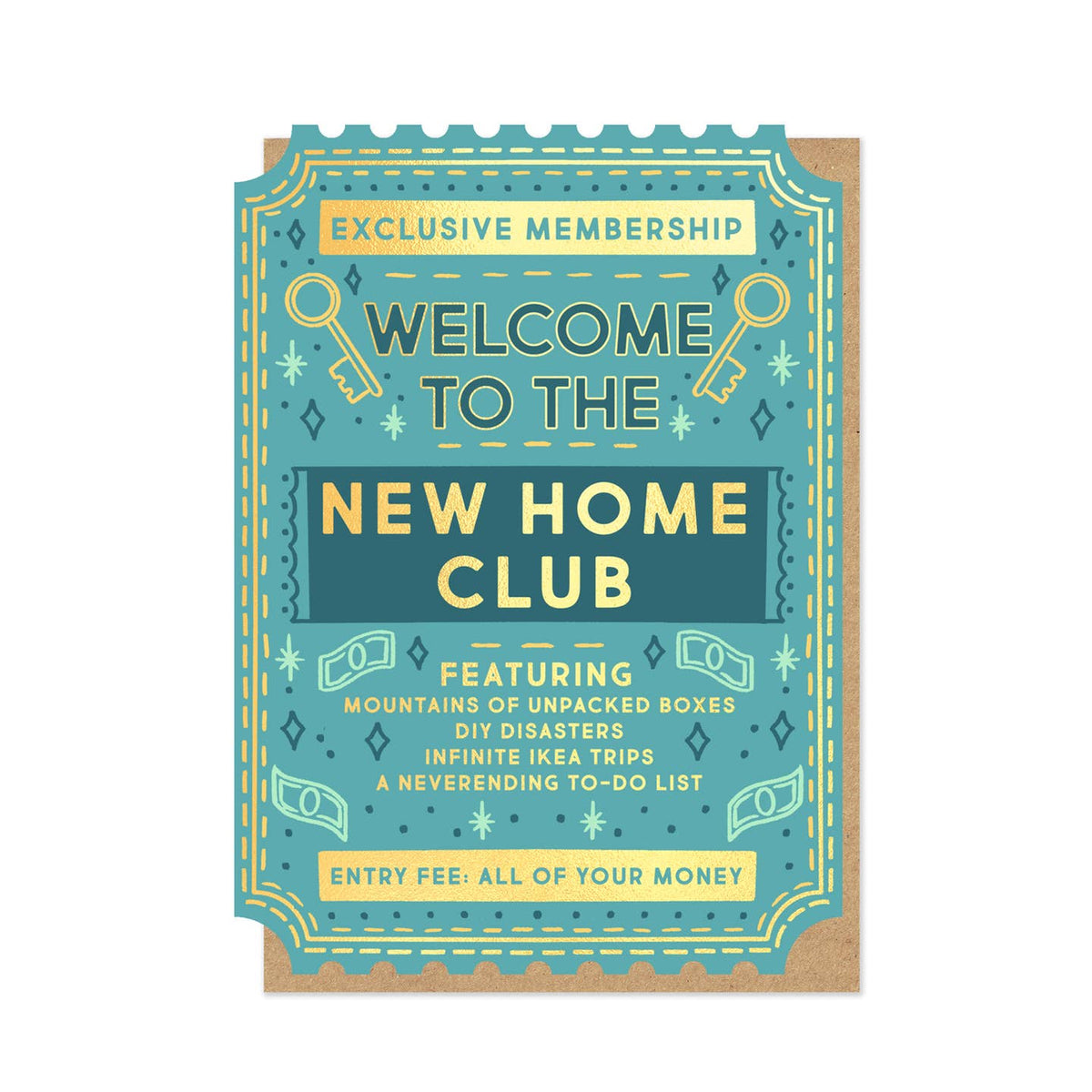 New Home Club Vintage Ticket card