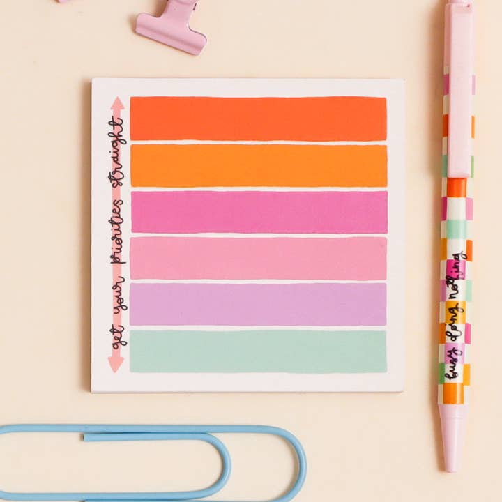 A colourful memo pad from the Pencil Me In stationery shop.