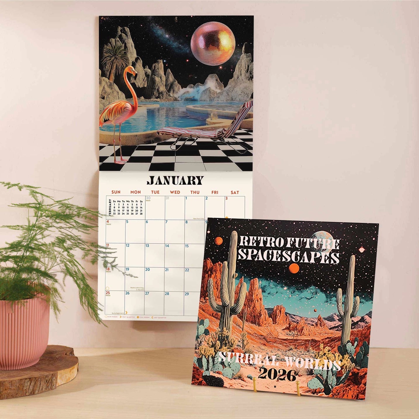 2026 Retro Future Spacescapes Calendar - Sunday Star