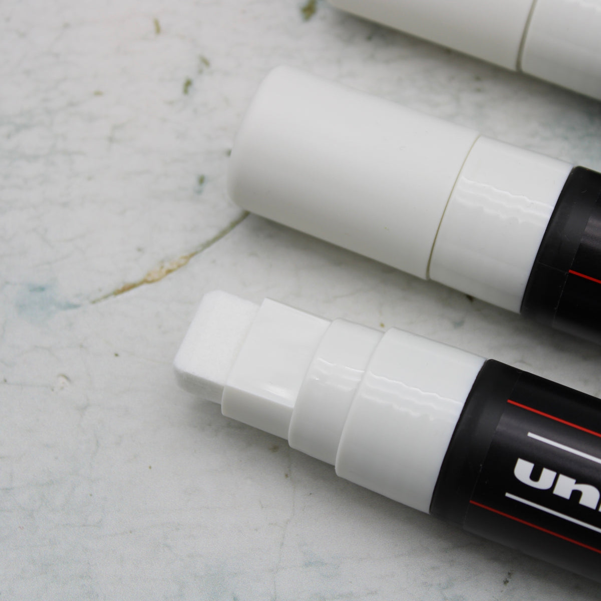 White Posca Pen - large chisel tip 8mm