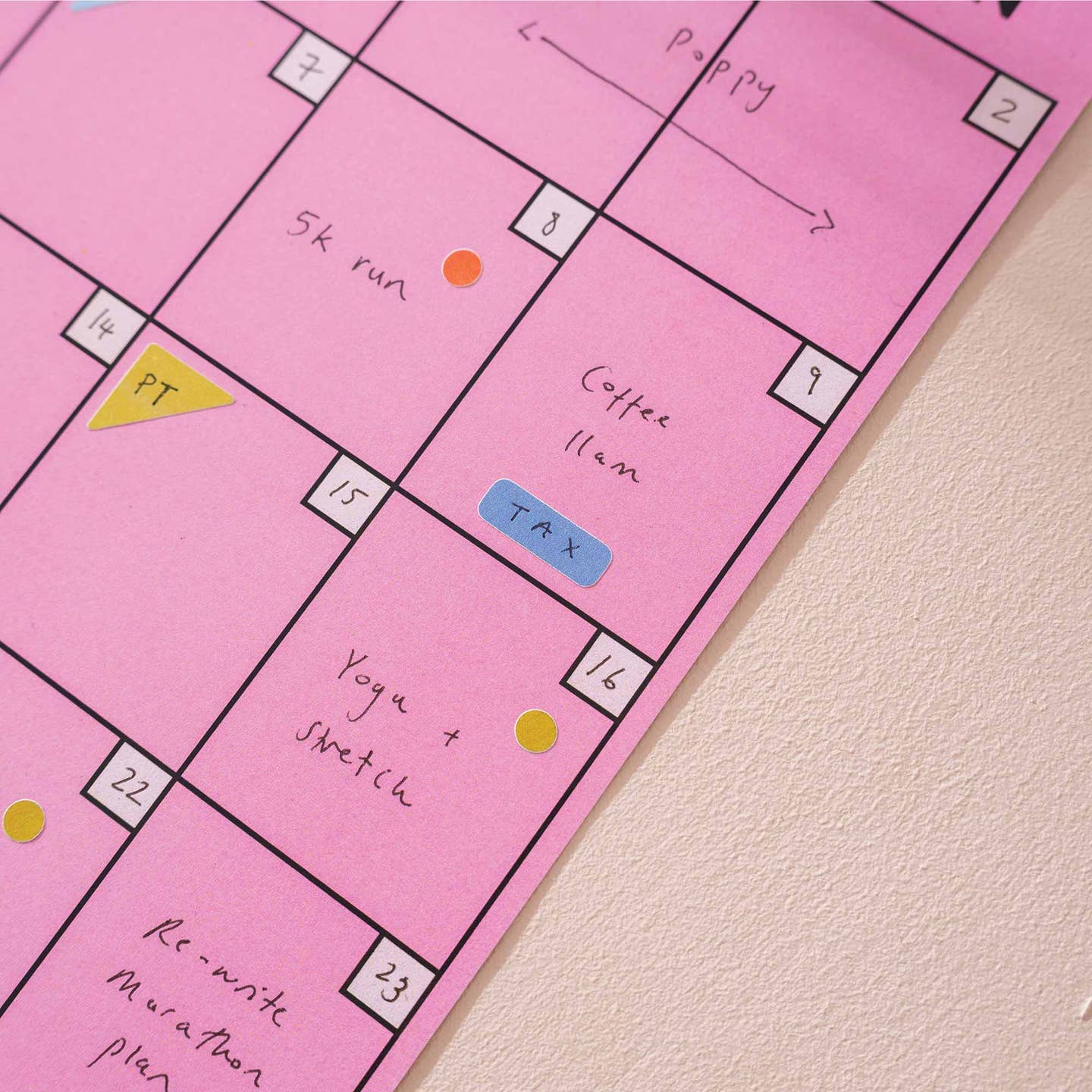 Two sheets of planner stickers from The Pencil Me In stationery shop.