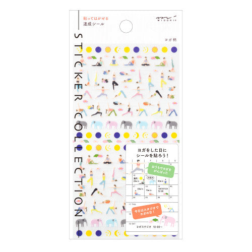 A yoga sticker sheet from the Pencil Me stationery shop.