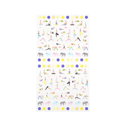A yoga sticker sheet from the Pencil Me stationery shop.