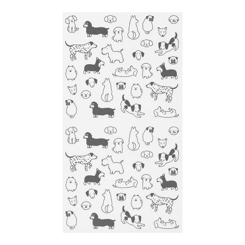A dog sticker sheet from the Pencil Me In stationery shop.