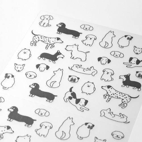 A dog sticker sheet from the Pencil Me In stationery shop.