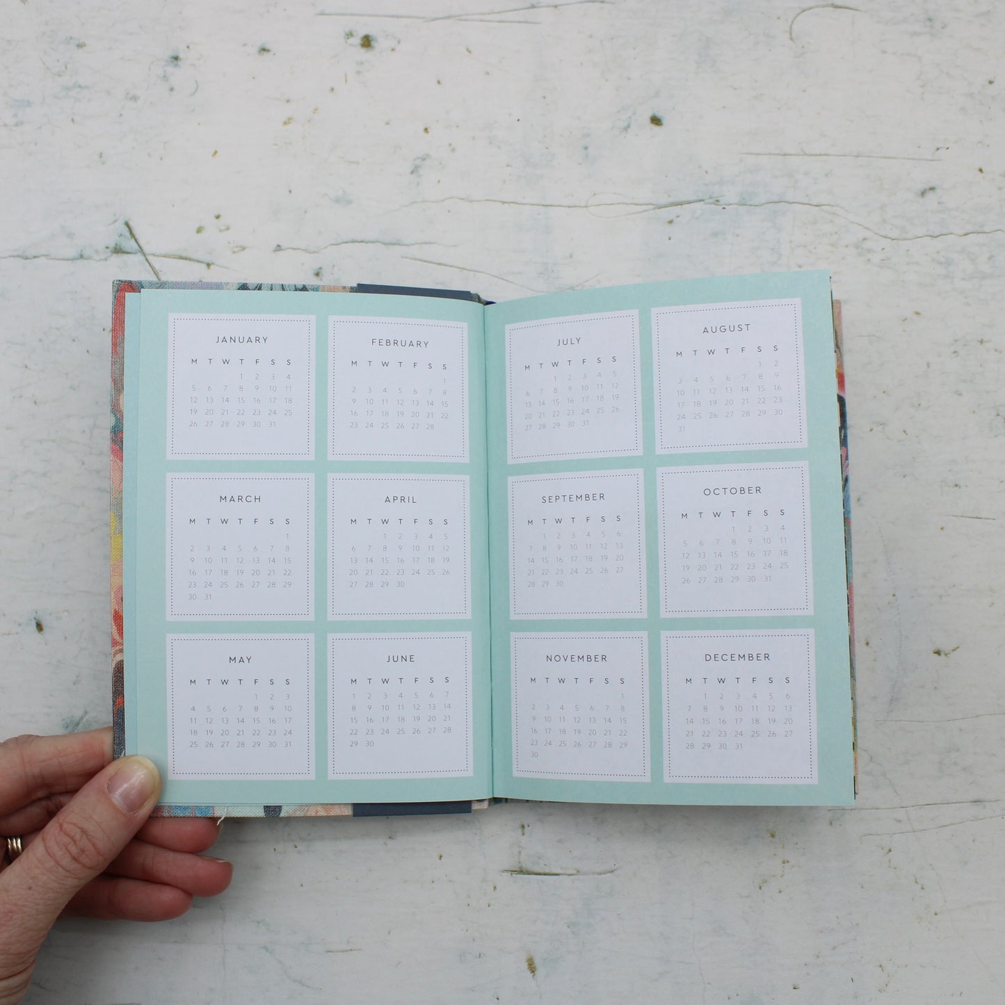2026 Scalloped Marble Diary -A6