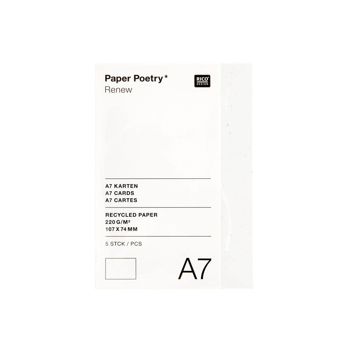 Paper Poetry "Renew" A7 blank card - 2 colours