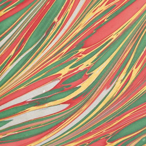 Hand Marbled Wrapping Paper Sheet - Christmas