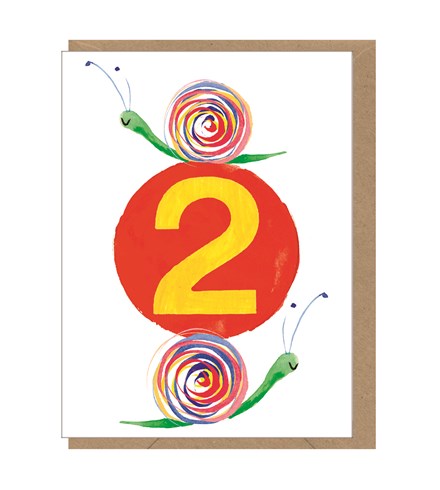 Snail 2nd Birthday Mini Card