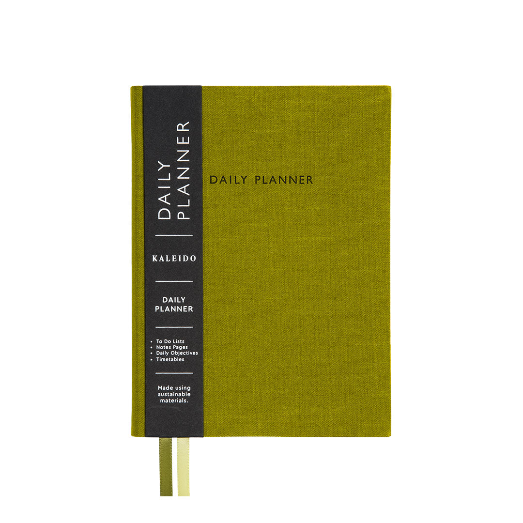 Olive Green Fabric Daily Planner (B6)