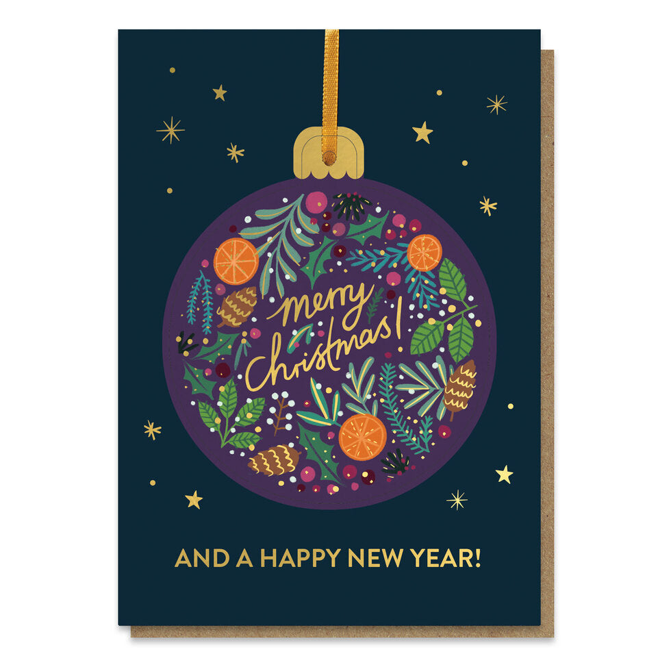 Festive Foliage Bauble card