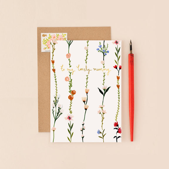 String of Flowers Lovely Mammy Card