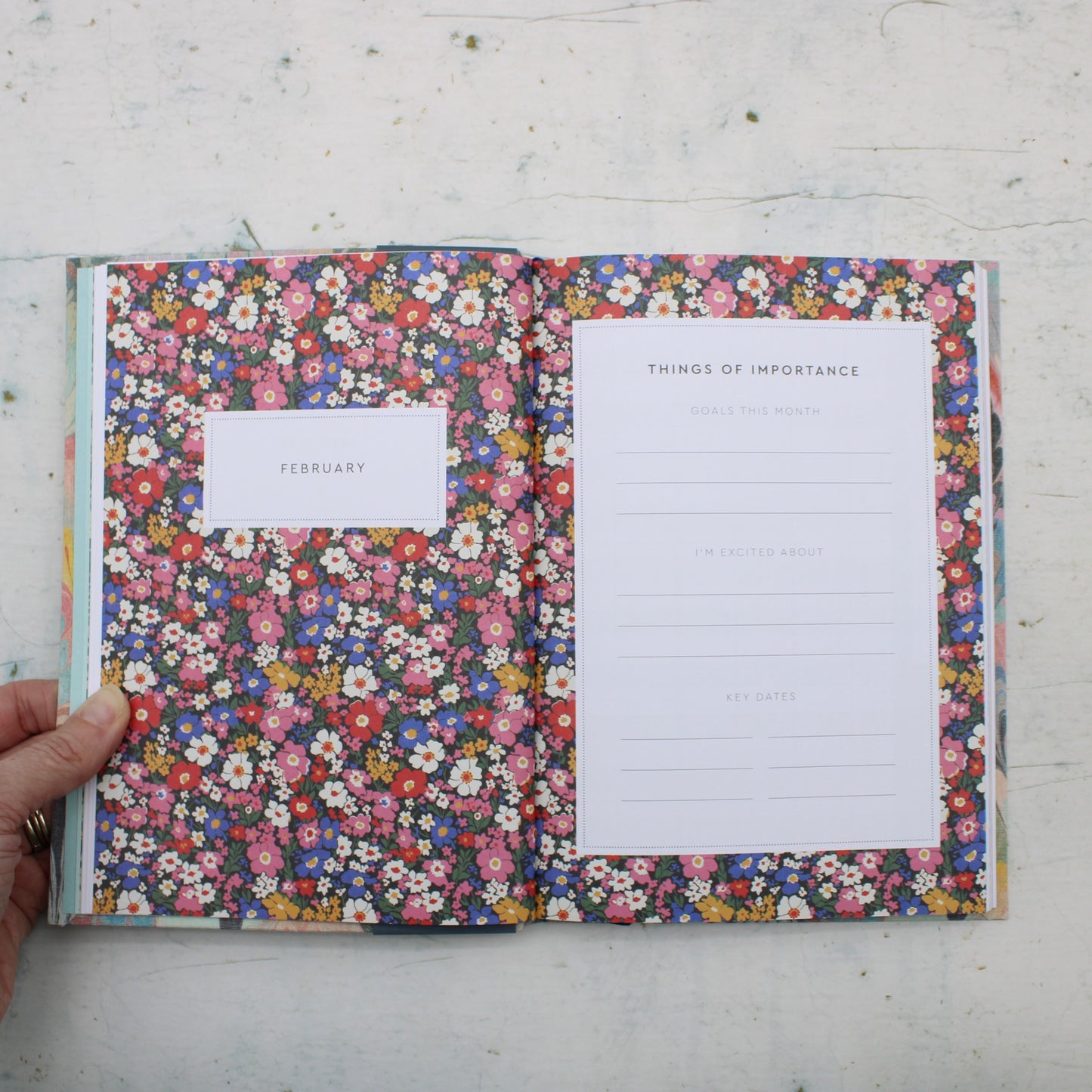 2026 Scalloped Marble Diary - A5