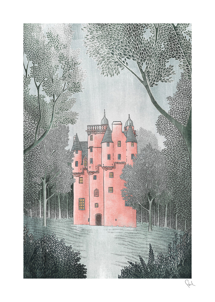 An A3 print of Craigievar Castle from the Pencil Me In stationery shop.