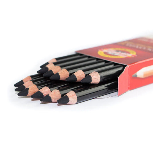Koh-i-Noor Charcoal Pencil Soft/Dark Grade - Black
