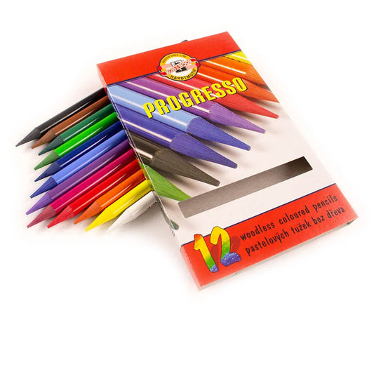Progresso Solid Coloured Pencil Set - Box of 12