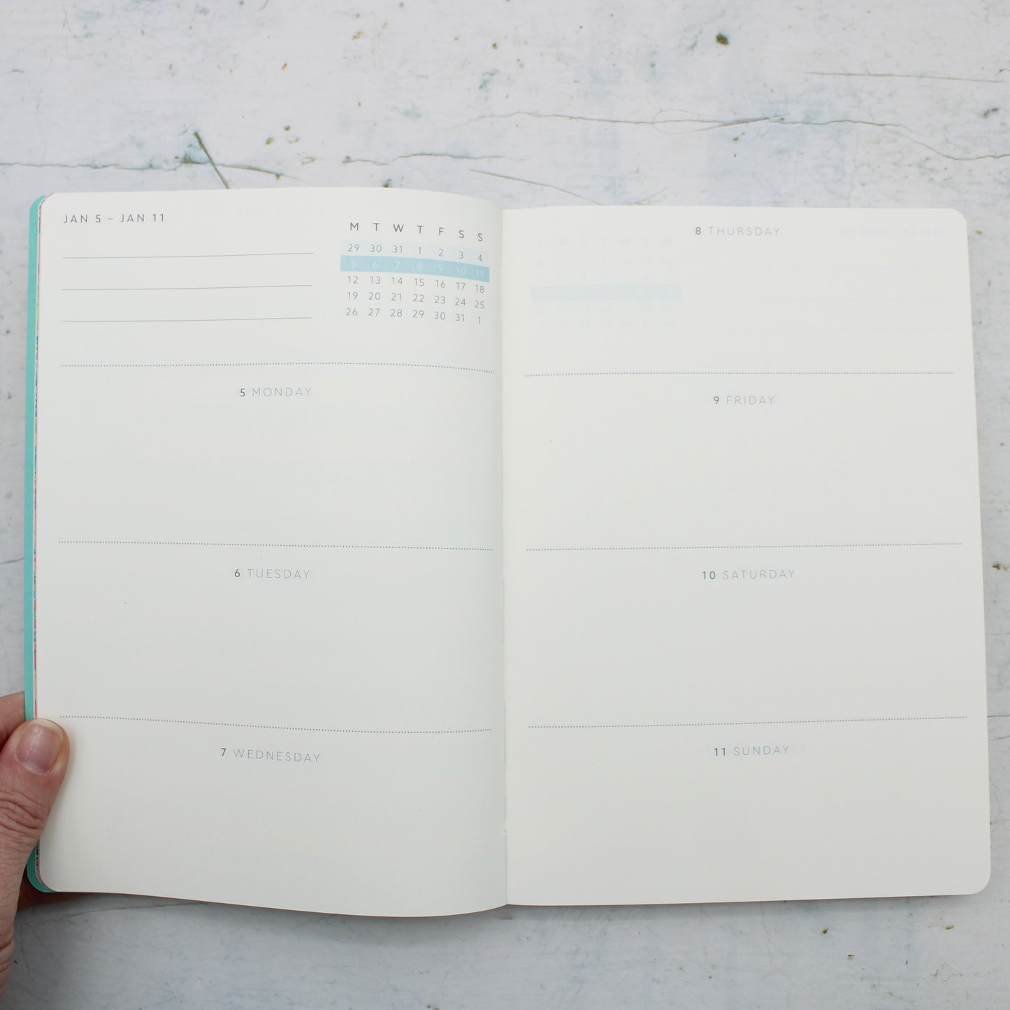 2026 Scalloped Marble Diary - A5