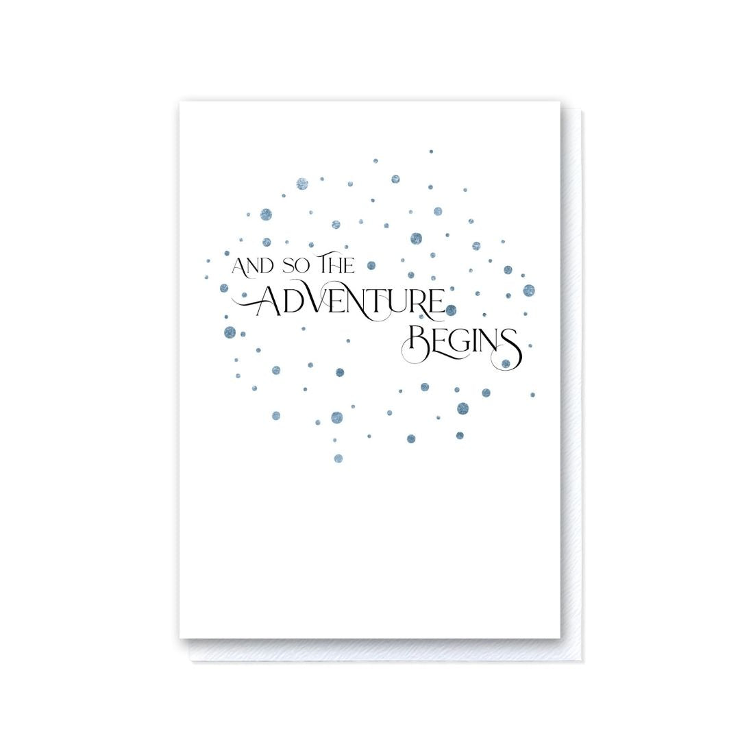 And so the adventure begins card