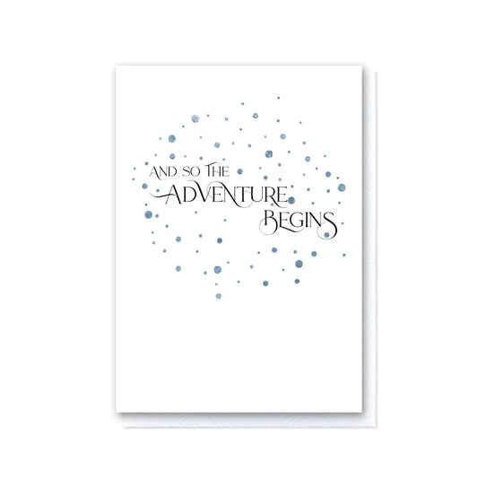 And so the adventure begins card