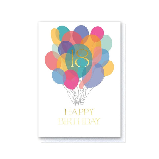 Happy 18th Birthday balloons card