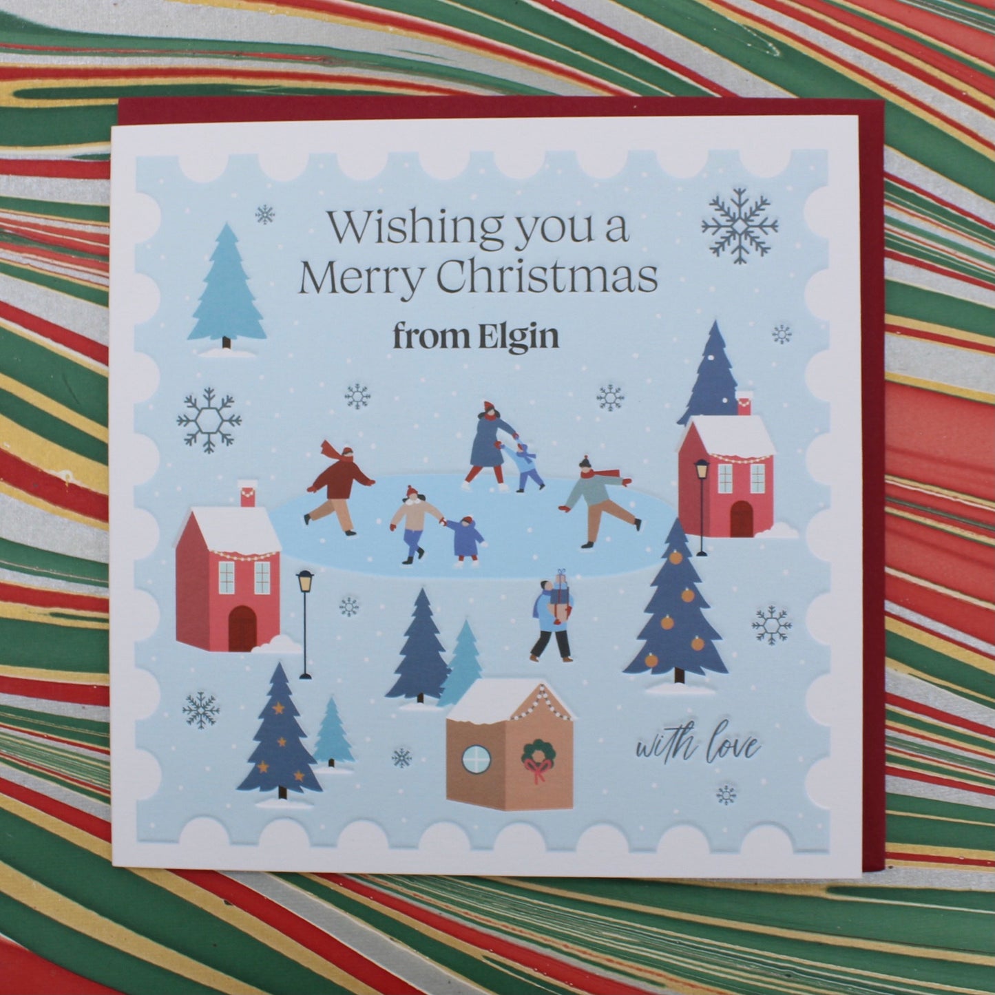 Merry Christmas from Elgin, Skaters card